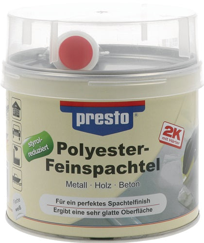 2K-Feinspachtel weiß Härter rot 1000 g Dose PRESTO