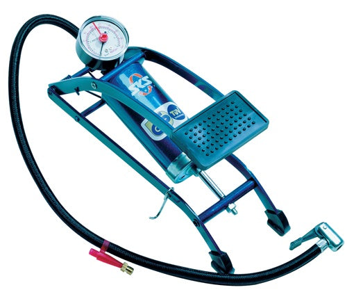 Fußluftpumpe 5 bar Einzelzylinder mit Manometer
