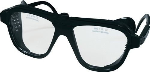 Schutzbrille EN 166 Bügel schwarz Scheibe klar Nylon Glas SCHMERLER
