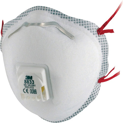 Atemschutzmaske 8833 FFP3 / V R D mit Ausatemventil 3M - VPE: 10