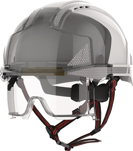 Industriekletterhelm EVO® VISTAlens® Dualswitch™ weiß/rauch ABS EN 397 EN 50365 EN 12492 JSP