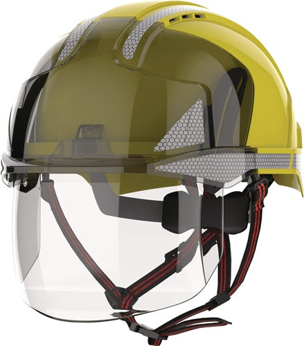 Industriekletterhelm EVO® VISTAshield® Dualswitch™ gelb/rauch ABS EN 397 EN 50365 EN 12492 JSP