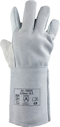Schweißerhandschuhe Größe 105 naturfarben EN 388 EN 407 PSA-Kategorie II 12 Paar ASATEX - VPE: 12