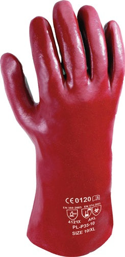 Chemikalienhandschuhe Pirat Größe 10 rotbraun EN 388 EN 374 PSA-Kategorie III ASATEX - VPE: 12