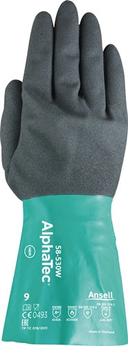 Chemikalienhandschuhe AlphaTec 58-530W Größe 10 flaschengrün/anthrazitgrau EN 388 EN 374 EN 1149 PSA-Kategorie III ANSELL