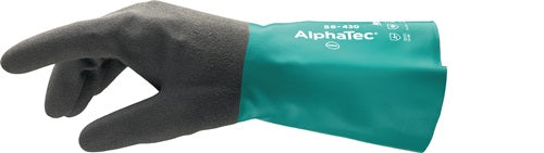 Chemikalienhandschuhe AlphaTec 58-430 Größe 9 flaschengrün/anthrazitgrau EN 388 EN 374 EN 1149 PSA-Kategorie III ANSELL