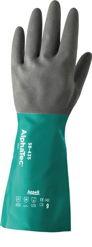 Chemikalienhandschuhe AlphaTec 58-435 Größe 9 meeresgrün/anthrazitgrau EN 388 EN 374 EN 1149 PSA-Kategorie III ANSELL - V