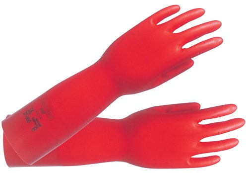 Chemikalienhandschuhe AlphaTec Sol-Vex 37-900 Größe 8 rot EN 388 EN 374 ISO 9001 PSA-Kategorie III ANSELL - VPE: 12