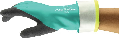 Chemikalienhandschuhe AlphaTec 58-735 Größe 10 grün EN 388 EN 374 PSA-Kategorie III ANSELL - VPE: 6