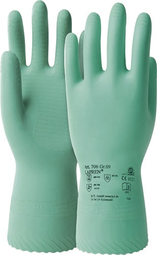 Chemikalienhandschuhe Lapren 706 Größe 10 grün EN 388 EN 374 PSA-Kategorie III HONEYWELL - VPE: 10