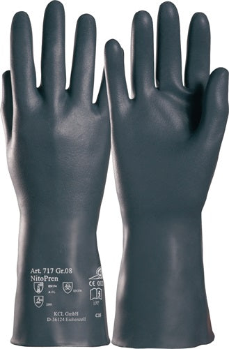 Chemikalienhandschuhe Nitopren 717 Größe 10 dunkelgrau EN 388 EN 374 PSA-Kategorie III HONEYWELL - VPE: 10