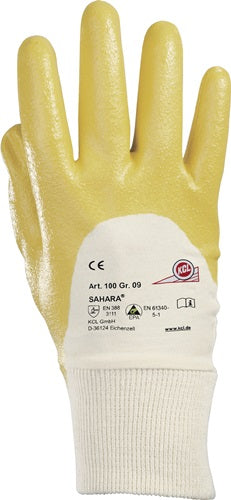 Handschuhe Sahara 100 Größe 7 gelb BW-Trikot mNitril EN 388 PSA-Kategorie II HONEYWELL - VPE: 10