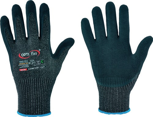 Schnittschutzhandschuhe Comfort Cut Größe 7 schwarz meliert/schwarz EN 388 PSA-Kategorie II 12 Paar OPTIFLEX - VPE: 12
