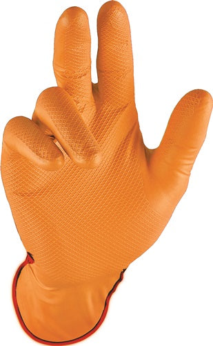 Einweghandschuhe Grip Orange Größe 10 orange Nitril EN 388 EN 374 PSA-Kategorie III 50 Stück / Box STRONGHAND