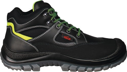 Sicherheitsstiefel Tibet Gr45 schwarz/neongrün S3 EN20345 Leder REMISBERG