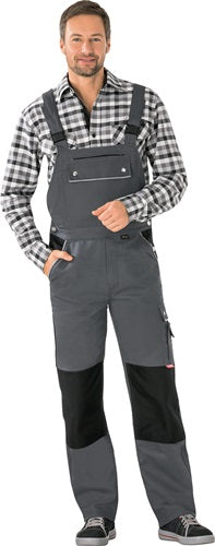 Latzhose Canvas 320 Gr50 grau/schwarz PLANAM