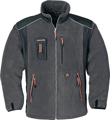 Fleecejacke GrXL dunkelgrau/schwarz/orange TERRATREND