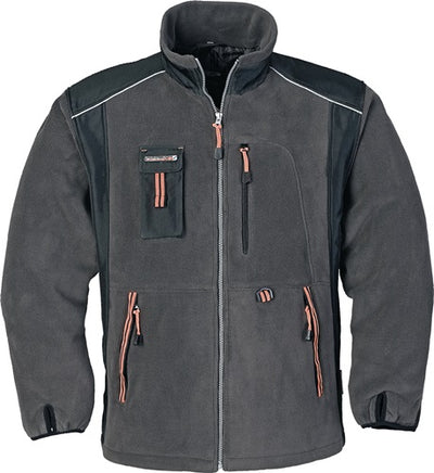 Fleecejacke GrXL dunkelgrau/schwarz/orange TERRATREND