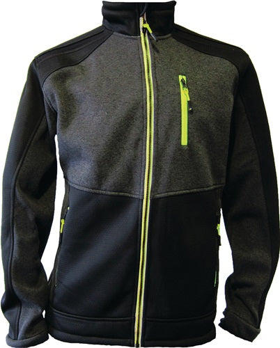 Strickfleecejacke GrXL dunkelgrün/schwarz/lime TERRAX