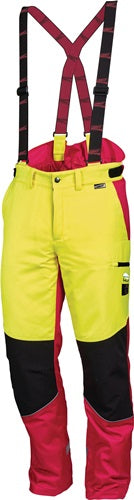 Forstschutzhose Komfort Gr52 neongelb/rot