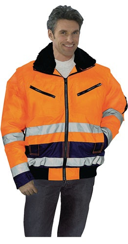 Warnschutz-Pilotenjacke GrL orange/marine PREVENT