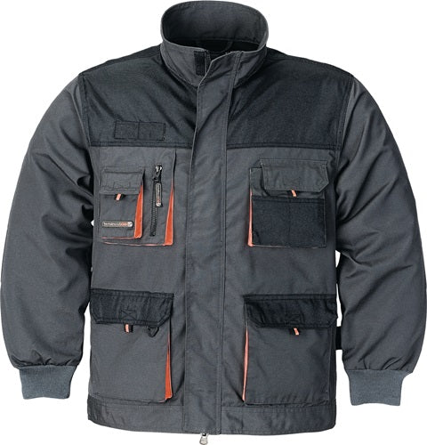 Herrenjacke Gr54 dunkelgrau/schwarz/orange