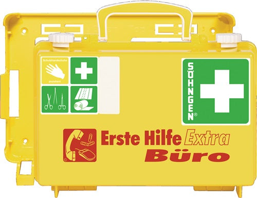 Erste Hilfe Koffür Extra Büro B260xH170xT110camm leuchtgelb SÖHNGEN