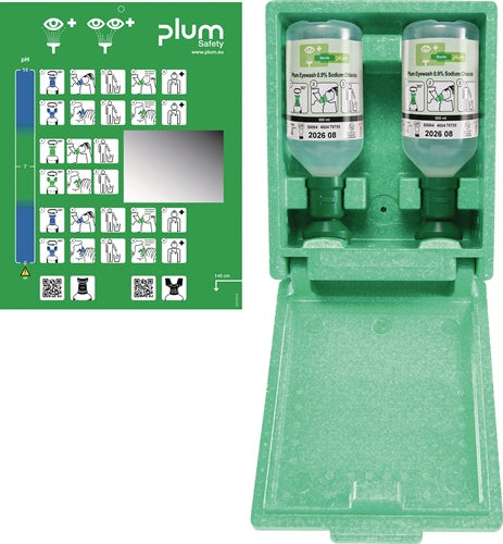 Augenspülstation 2 x 05 l H280xB230xT110camm Haltbarkeit 3 Jahre(ungeöffnete Flasche) PLUM