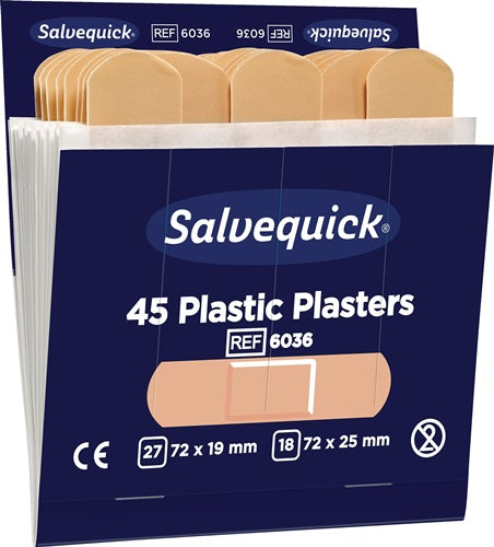 Pflasterstrips Salvequick wasserfest 6 Nachfüllpack je 45 St SALVEQUICK