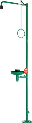 Notdusche ClassicLine mit Augendusche mit Auffangbecken Bodenmontage Anschluss 3/4 IG ? B-SAFETY