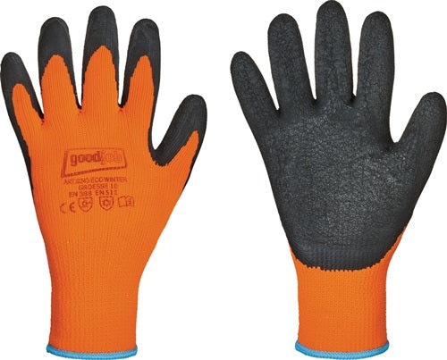 Kälteschutzhandschuhe Eco Winter Größe 11 schwarz/orange EN 388 EN 511 PSA-Kategorie II 12 Paar GOODJOB - VPE: 12