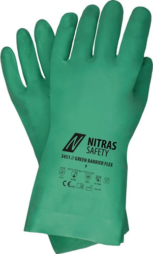 Chemikalienschutzhandschuhe Green Barrier Flex Größe 8 grün EN 388 EN 374 PSA-Kategorie III NITRAS - VPE: 12