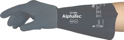 Chemiehandschuhe AlphaTec 53-001 Größe 11 grau/schwarz EN 388 EN 374 EN 407 PSA-Kategorie III 6 Paar ANSELL - VPE: 6