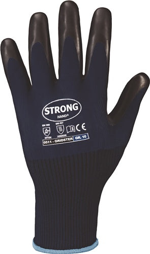 Handschuhe GRIDSTER Größe 11 dunkelblau/schwarz EN 388 EN 407 PSA-Kategorie II STRONGHAND - VPE: 12