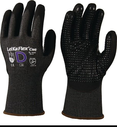Schnittschutzhandschuhe LeiKaFlex® CUT RL 1645 Größe 9 grau/schwarz EN 388 PSA-Kategorie II LEIPOLD - VPE: 12