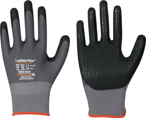 Handschuhe LeiKaFlex 1467 Größe 8 grau EN 420+ EN 388+EN 407 PSA-Kategorie II LEIPOLD - VPE: 12