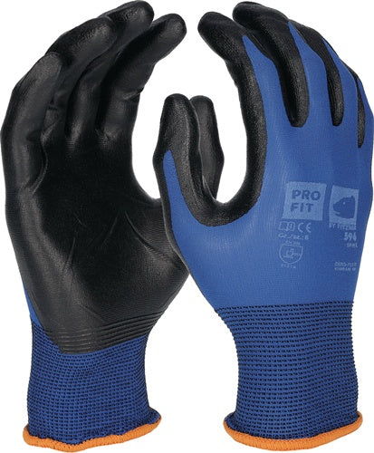 Handschuhe SPIKE Größe 9 blau / schwarz EN 388 EN 407 PSA-Kategorie II PRO FIT - VPE: 12