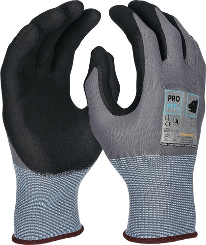Handschuhe EXTRA Größe 9 grau / schwarz EN 388 EN 407 PSA-Kategorie II PRO FIT - VPE: 12