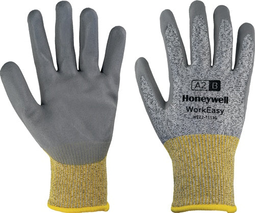 Schnittschutzhandschuhe Workeasy 13G GY PU A2/B Größe 9 grau/gelb EN 388 PSA-Kategorie II HONEYWELL - VPE: 10