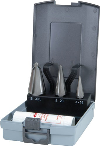 Blechschälbohrersatz 3-14 / 5-20 / 16-305 mm HSS 4 teilig ABS-Kunststoffkassette RUKO
