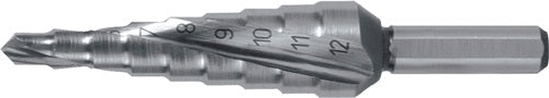 Stufenbohrer Bohrbereich 4-12 mm HSS spiralgenutet Schneidenanzahl 2 Stufenanzahl 9 RUKO