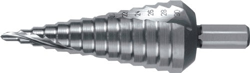 Stufenbohrer Bohrbereich 4-30 mm HSS spiralgenutet Schneidenanzahl 2 Stufenanzahl 14 RUKO