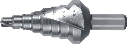Stufenbohrer Bohrbereich 6-2675 mm HSS spiralgenutet Schneidenanzahl 2 Stufenanzahl 8 RUKO