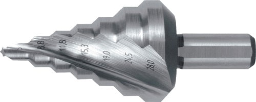 Stufenbohrer Bohrbereich 5-28 mm HSS spiralgenutet Schneidenanzahl 2 Stufenanzahl 7 RUKO
