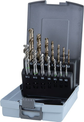 Maschinengewindebohrersatz DIN 371/376 C M3-M12 14 teilig HSS-Co5 Kunststoffkassette RUKO