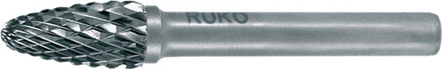 Frässtift RBF Ø 10 mm Kopflänge 20 mm Schaft-Ø 6 mm Hartmetall Blank Verzahnung KVZ 4 RUKO