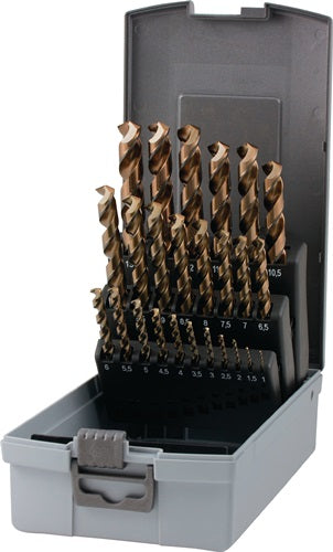 Spiralbohrersatz DIN 338 UNI Nenn-Ø 1-13x05 mm HSS-Co5 25-teilig 25-teilig Kunststoffkassette RUKO