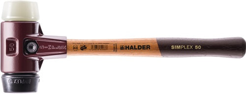 Schonhammer SIMPLEX Länge 330 mm Kopf-Ø 40 mm mittelhart/hart Holz Gummi schwarz/Nylon weiß HALDER