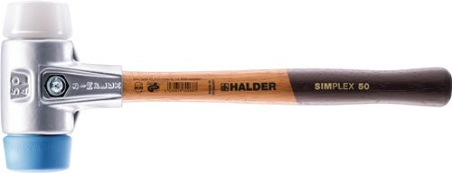 Schonhammer SIMPLEX Länge 405 mm Kopf-Ø 60 mm Holz Superplastik weiß/TPE-soft blau HALDER