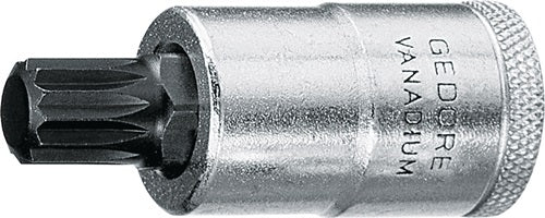 Steckschlüsseleinsatz INX 19 1/2 ? Innen-Vielzahn M10 Länge 100 mm GEDORE